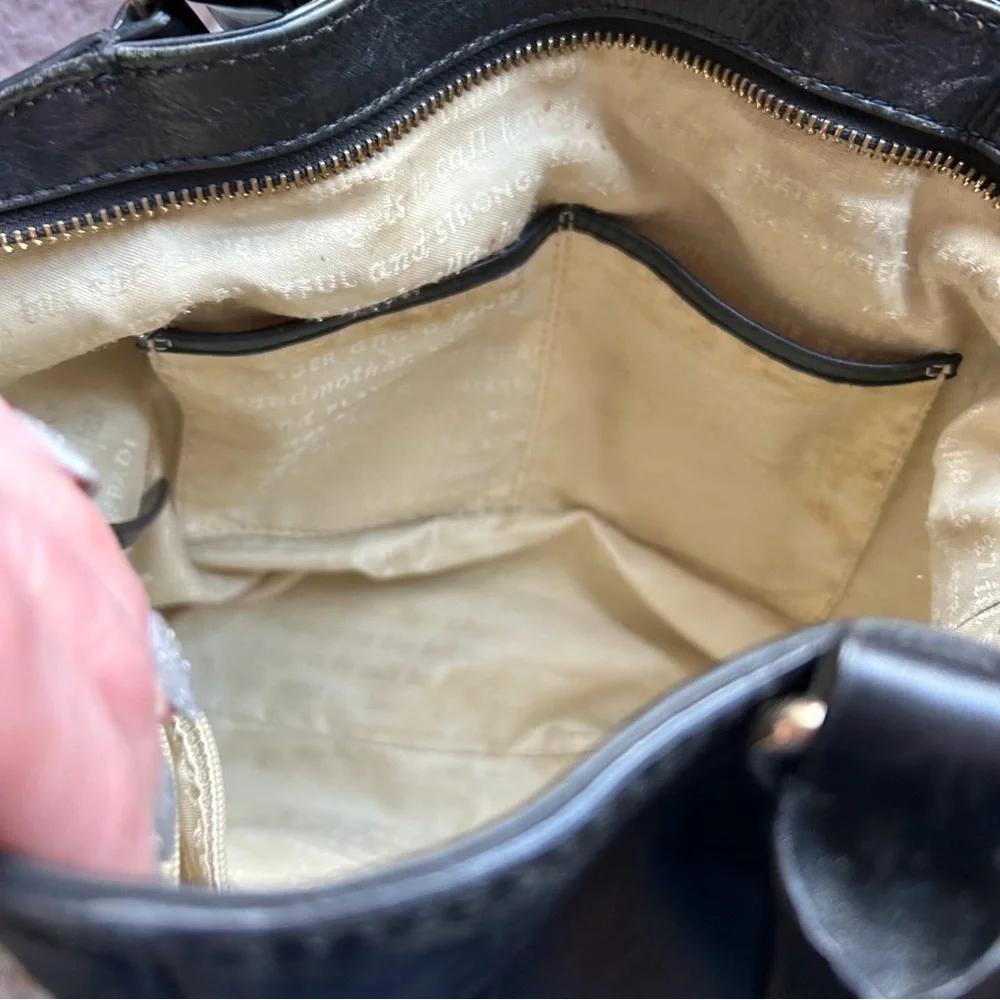 Kate Spade Black Leather Carry-all Shoulder Satchel/Crossbody Bag